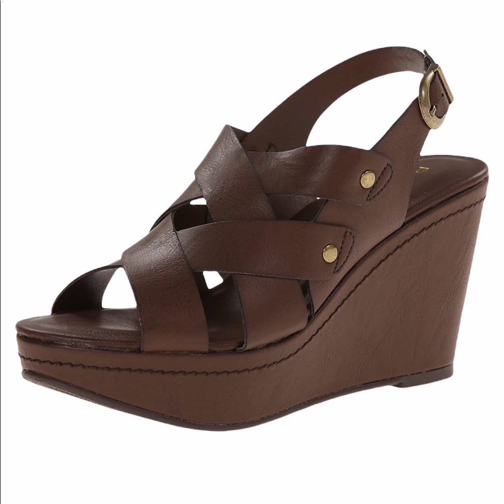 Rampage Faux Leather Strappy Bellina Wedge Sandals